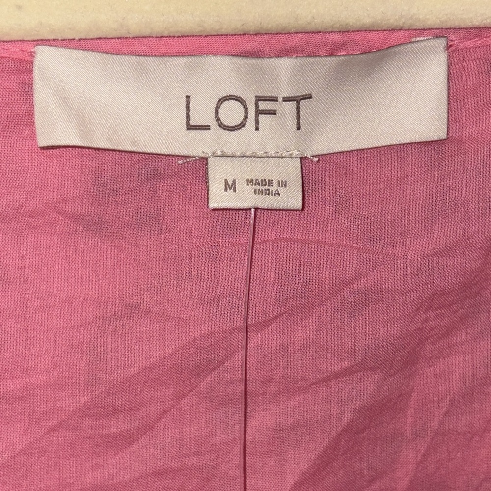 Brand New w/Tags Loft Tiled Eyelet Mini Shift Dress Pink Multi Medium - Picture 9 of 12